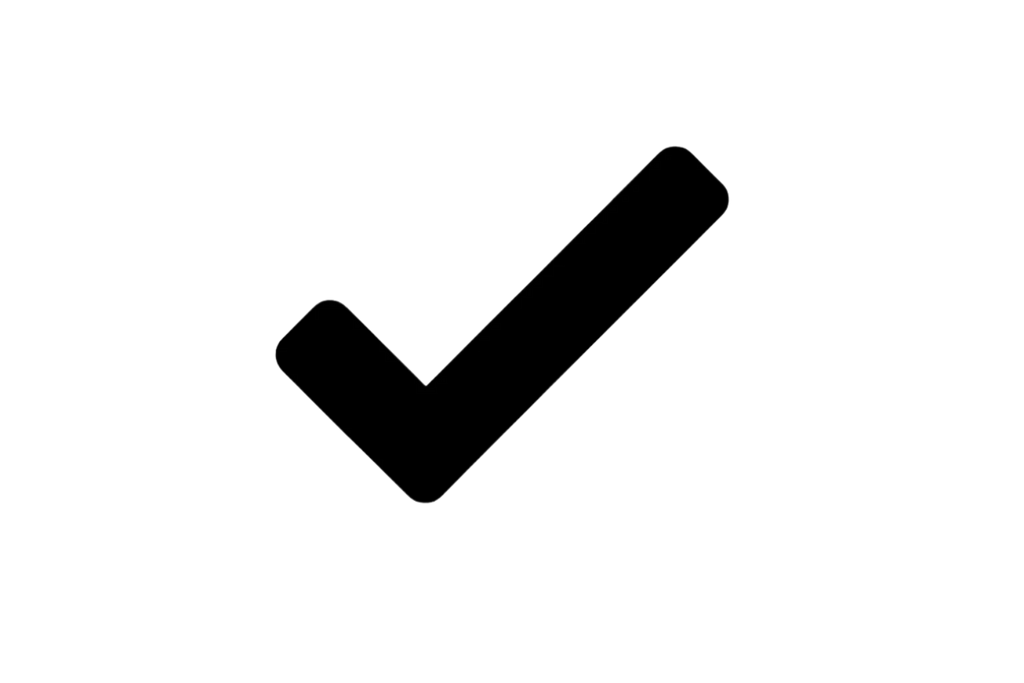 black color tick icon